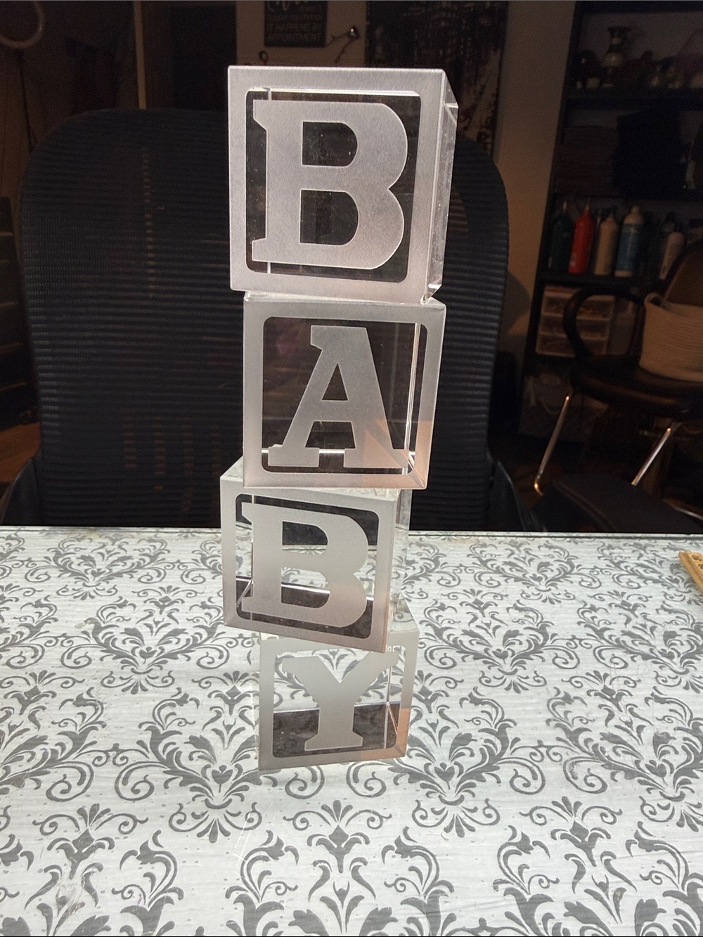 Shannon Crystal  BABY Letter Block Set with etched Faces